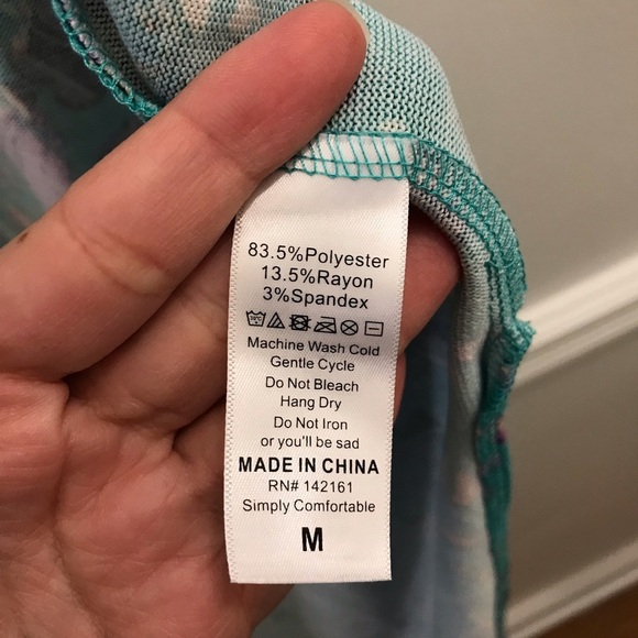 NWOT Lularoe Joy Duster Sweater Medium floral blue teal green - Picture 5 of 5